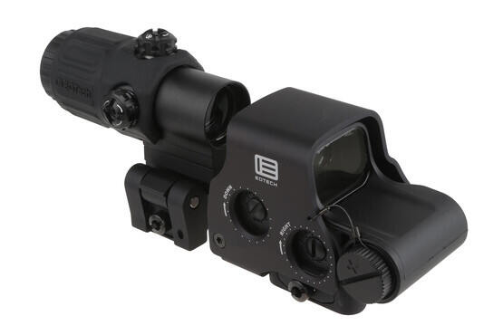 The EOTech EXPS2-2 HWS with G33 Magnifier features a 68 MOA ring with 1 MOA red dots